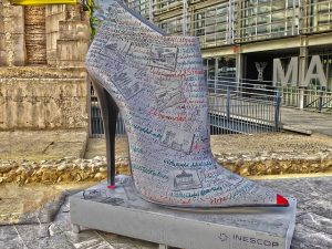 a shoe monument