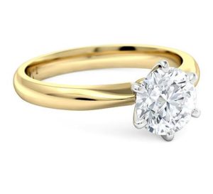a diamond on a golden ring